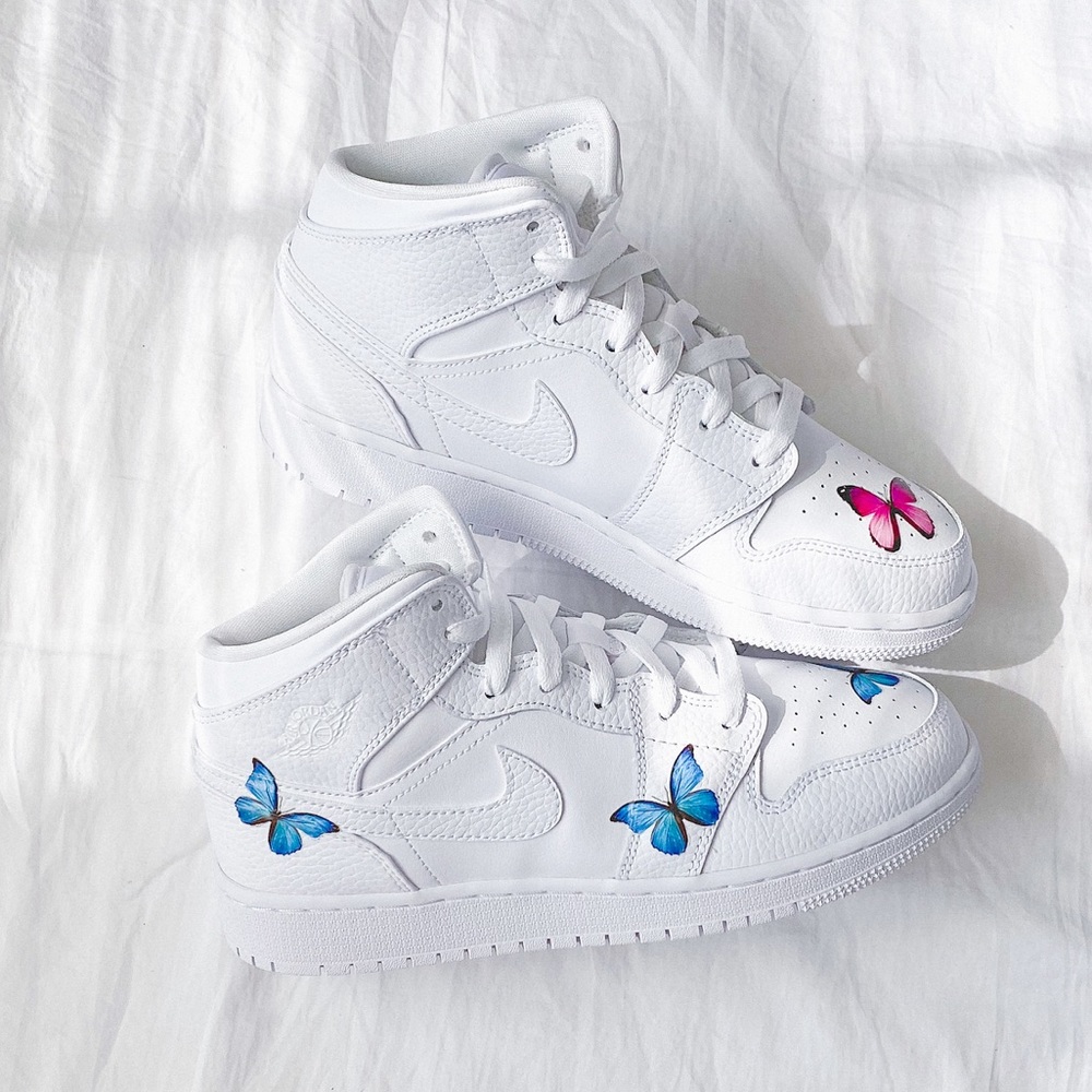 Nike custom 🦋 air jordan 1 mid sneakers - Picture 5 of 5